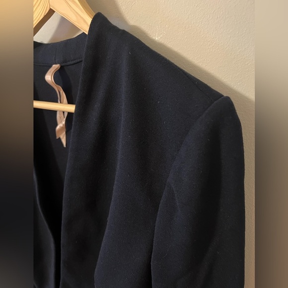 Bailey 44 Navy Black Vegan Leather Peplum Jacket Large - Picture 6 of 10